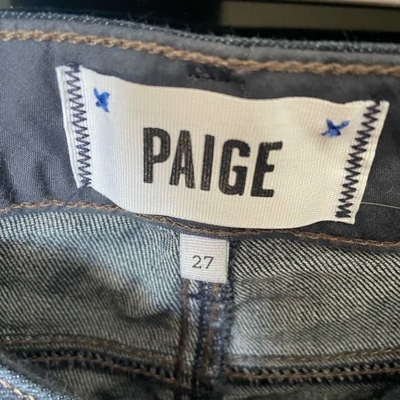 PAIGE jeans, size 27, dark wash slim cut straight hem designer premium EUC - Picture 3 of 5